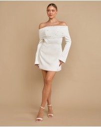 Six Stories - Pearl Trim Bardot Mini Dress