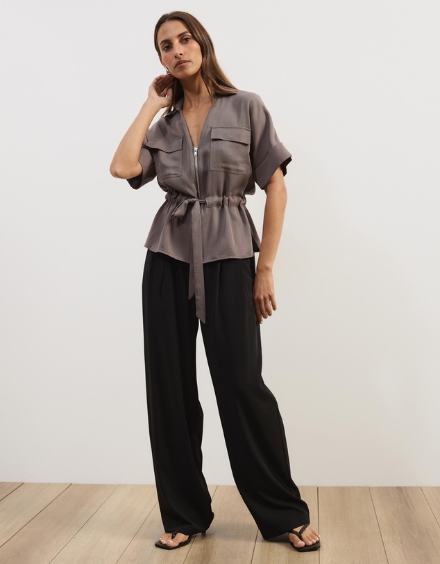 Atmos&Here - Viola Shirt With Adjustable Drawstring At Waist