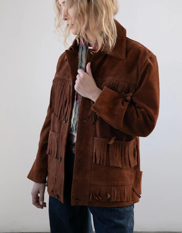 Found - Western Suede Fringe Jacket
