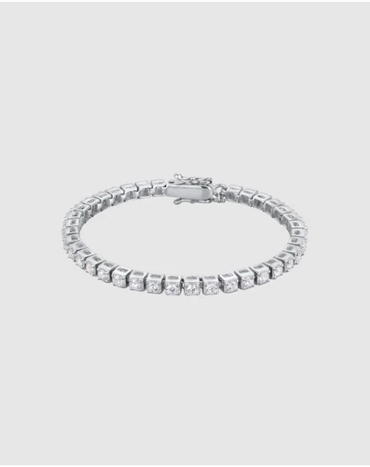 Kuzzoi - ICONIC EXCLUSIVE - Bracelet Men Square Zirconia in 925 Sterling Silver