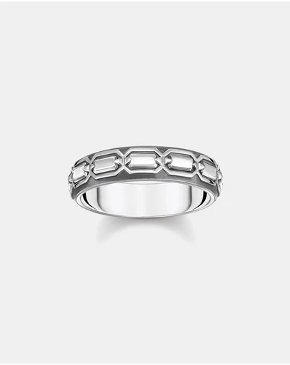 THOMAS SABO - Ring Crocodile Shell Silver Blackened
