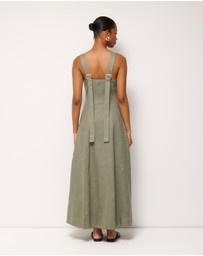 AERE - Tully Linen Back Detail Dress