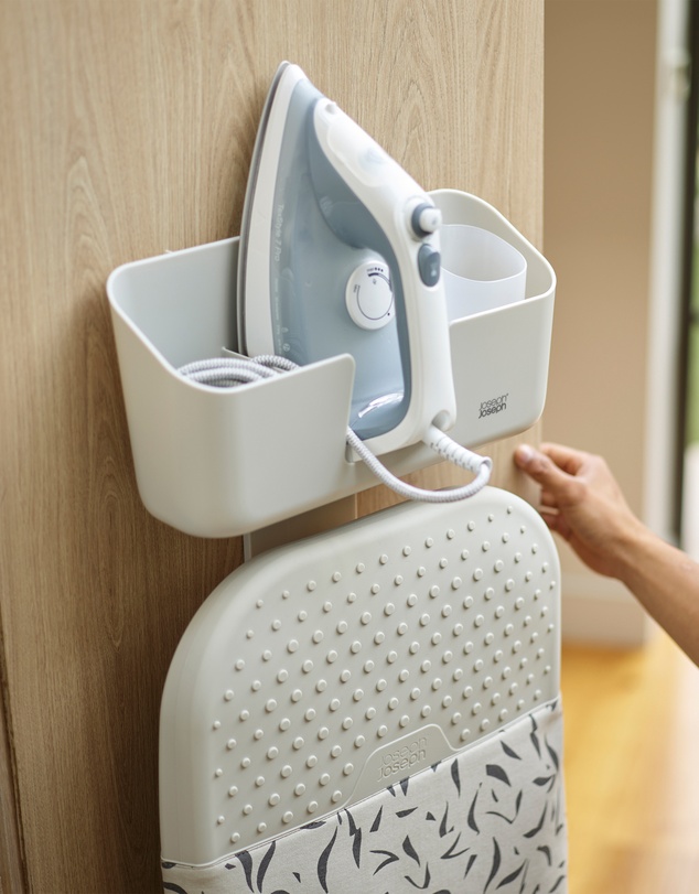 Joseph Joseph - Ironhub™ Wall-Mounted Iron Storage Caddy with Ironing Board Hook