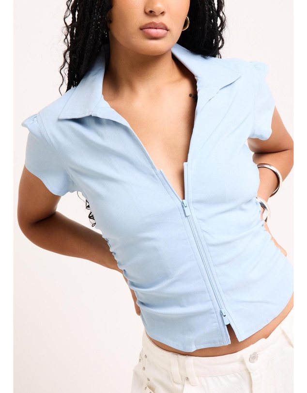 Insight - Sydney Ruched Zip Shirt