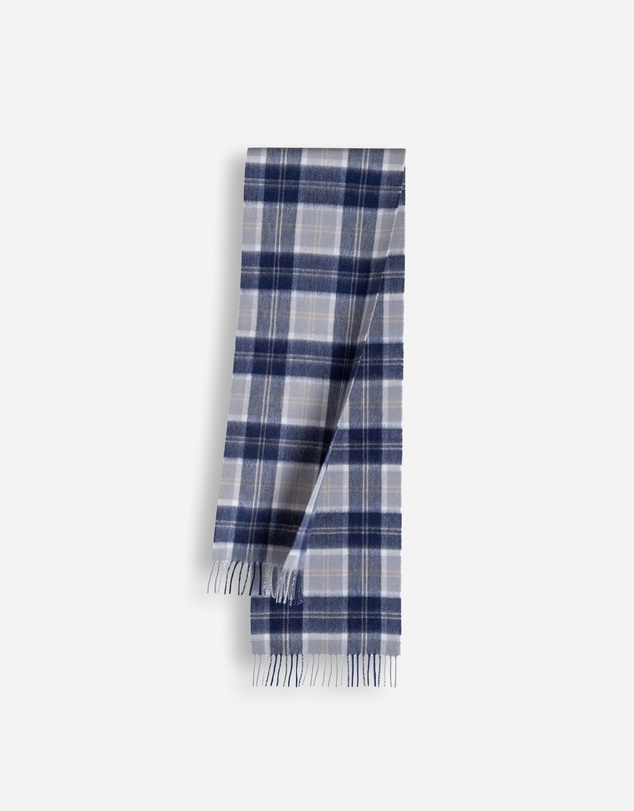 Ozwear Connection Uggs - 100% Wool Scarf Navy Ivory Check