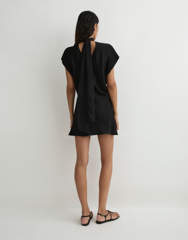 BONDI BORN - Ardea Tie Neck Mini Dress - Black