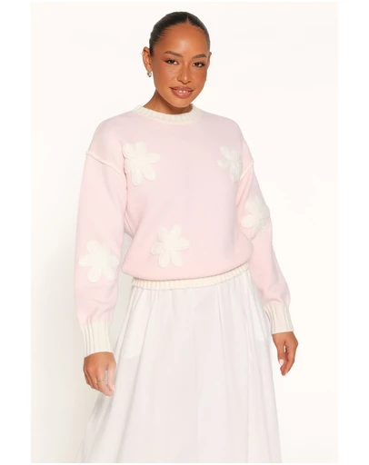 Petal & Pup - Calypso Floral Sweater - Pale Pink