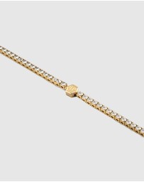 Philipp Plein - Plein Tennis Royal Gold-Tone Tennis Bracelet White Crystal