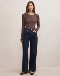 Forever New - Rebecca Scallop Long Sleeves Top