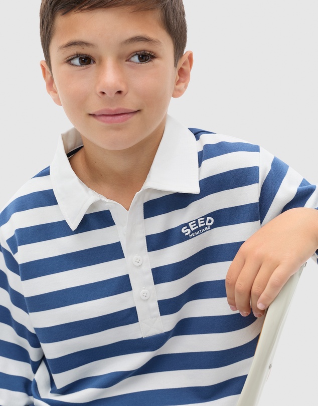 Seed Heritage - Stripe Collar Logo Sweat