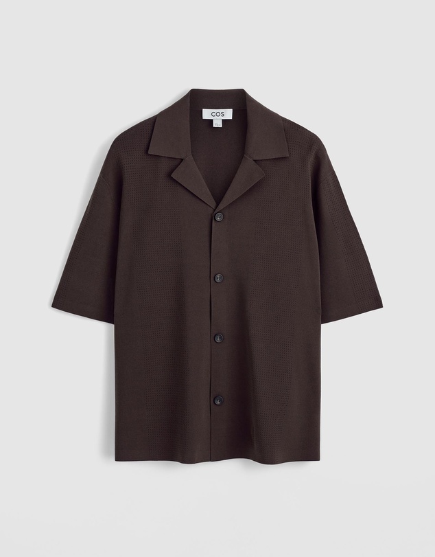 COS - Perforated Knitted Short-Sleeved Shirt