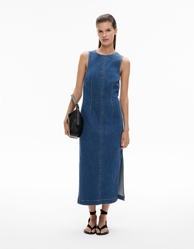 denim dress witchery WITCHERY Denim Belted Mini Dress