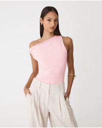Forcast - Cici Bamboo Twist Shoulder Top