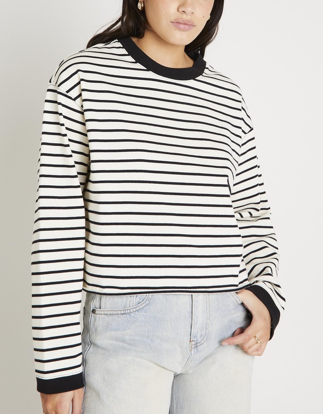 Subtitled - Long Sleeve Stripe Top