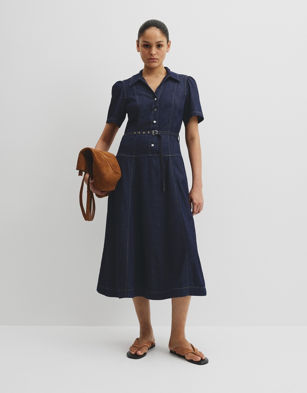 women denim dress autumn Tennessee Sunsets Maxi - Dark Denim, Small | Hazel and Olive Size:US 11.5 setitem-18591-18595 this piece is as Short Animal Print Dress