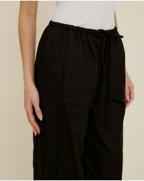 The Fated - Lucie Drawstring Linen Blend Pants