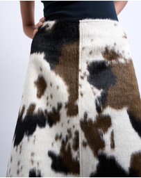TOPSHOP - Fax Fur Pony Skin A-Line Midi Skirt