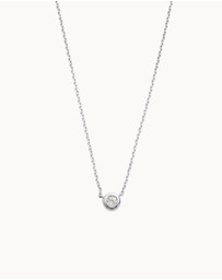 Kirstin Ash - Petite Birthstone Necklace April White Topaz