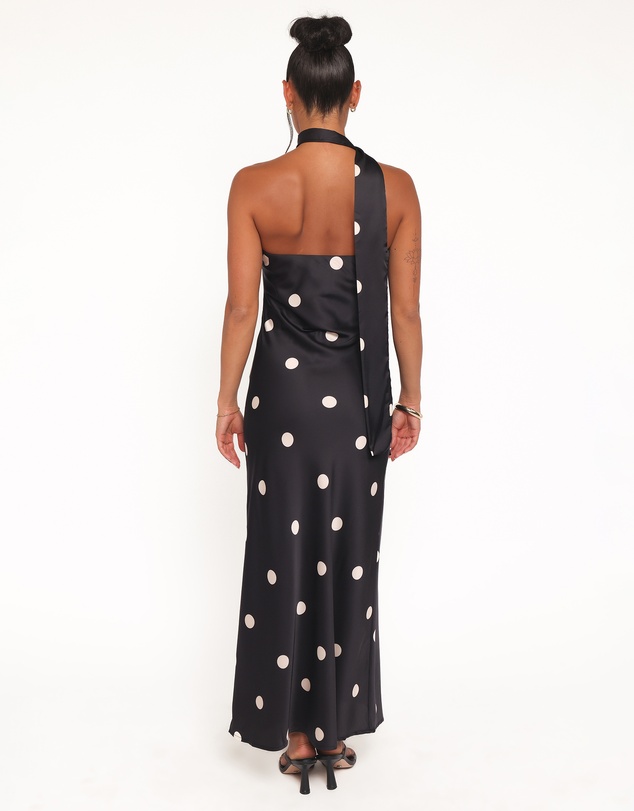 Petal & Pup - Jutta Strapless Maxi Dress - Black Polka Dot