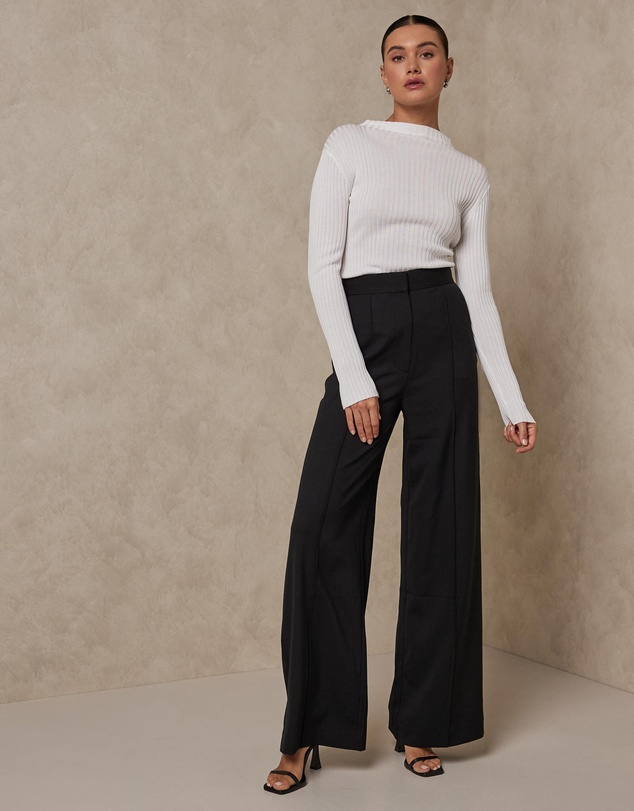 AERE - High Neck Ribbed Knit
