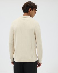 AERE - Textured Long Sleeve Polo