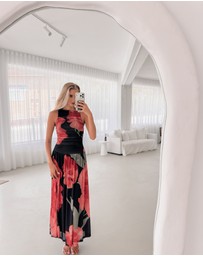 Esther & Co - Balayage Dress - Black Floral