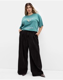 City Chic - Oversized Martini Print Tee