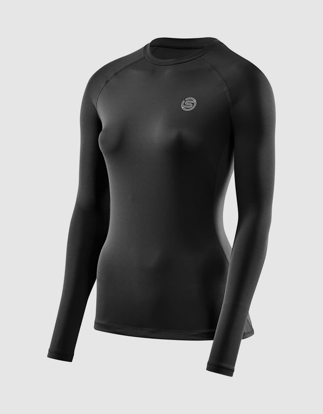SKINS - SKINS Compression Women's Series-2 Gym Clothing Long Sleeve Top Black
