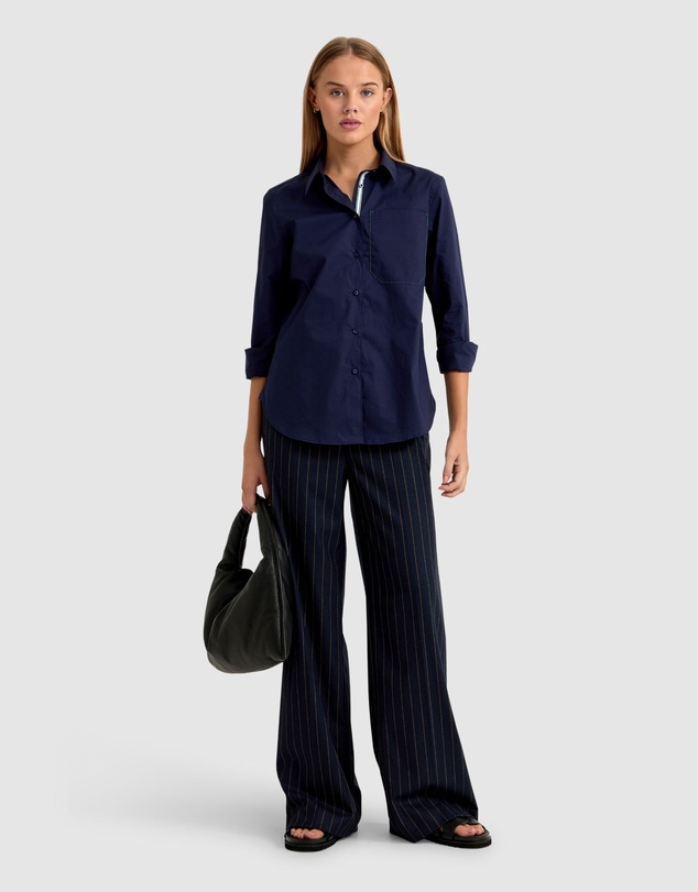 Oxford - Ariel Tape Trim Cotton Shirt