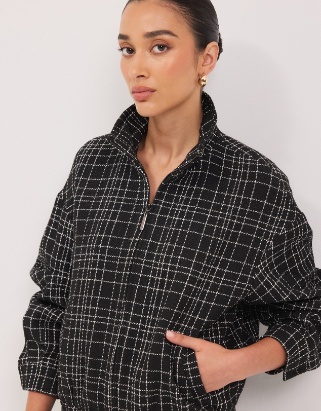 Calli - Nadia Tweed Bomber Jacket