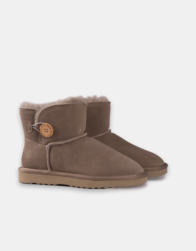 AusWooli Ugg Boots - Cabarita Short Sheepskin Wool Button Boots