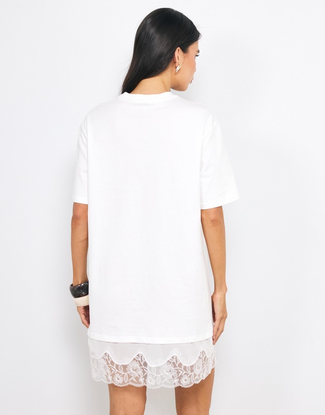 AERE - Aili Lace Trim T-Shirt Dress