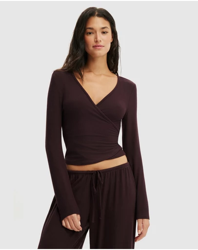 Cotton On Body - Super Soft Wrap Long Sleeve Top