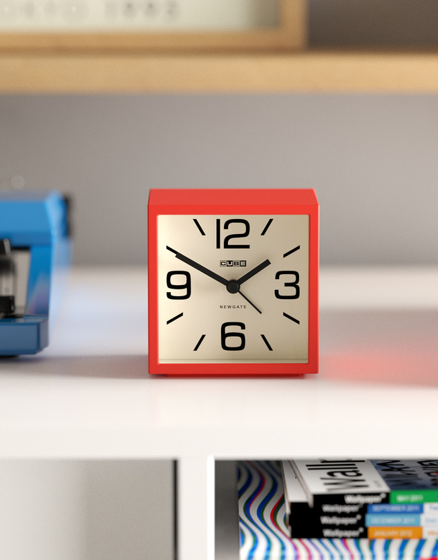 Newgate - Newgate Cube Mantel Clock-Fire Engine Red