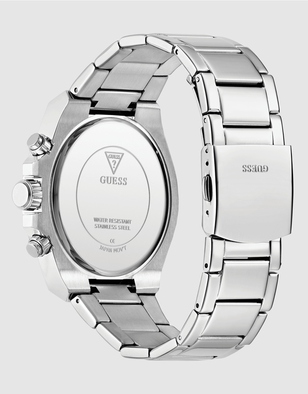 GUESS - GUESS Men's Silver Tone Multi-function Watch
