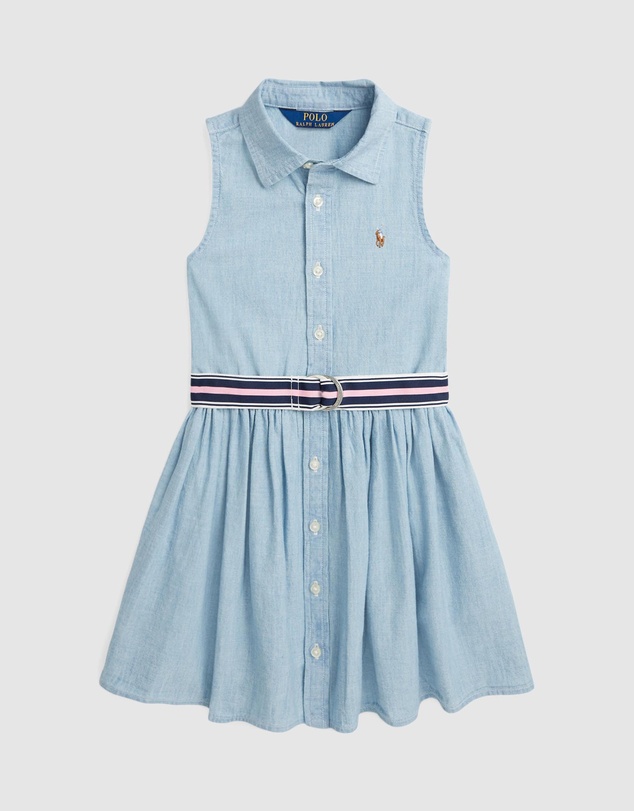 Polo Ralph Lauren - Belted Cotton Chambray Shirtdress - Babies-Kids