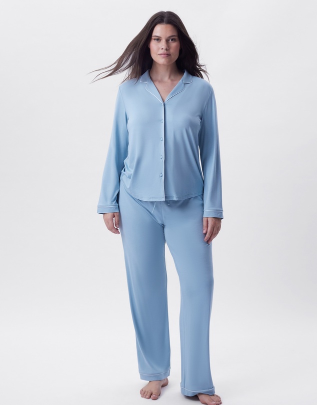 Bras N Things - Emilia Long Sleeve Top - Light Blue