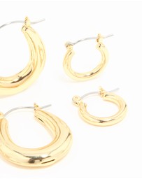 Lovisa - Gold Plated Oval Hoops 3-Pack