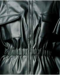 Azzurielle - Jyn Cinch Waist Leather Jacket