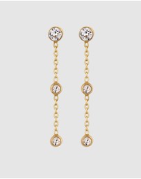 Elli Jewelry - Earrings Stud Crystal 925 Sterling Silver Gold-Plated