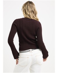 Subtitled - Holland Boat Neck Long Sleeve Knit Top