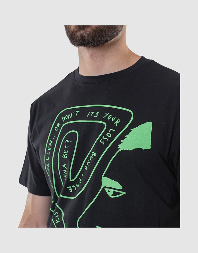 Fallen Footwear - Fallen Footwear Men Pawn Regular Fit Tee Billy Mark Jumper Black/Lime