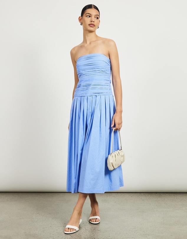 Minima Esenciales - Camille Gathered Strapless Maxi Dress