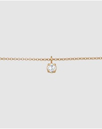 Elli Jewelry - Necklace Choker Zirconia Solitaire Basic in 925 Sterling Silver Gold Plated