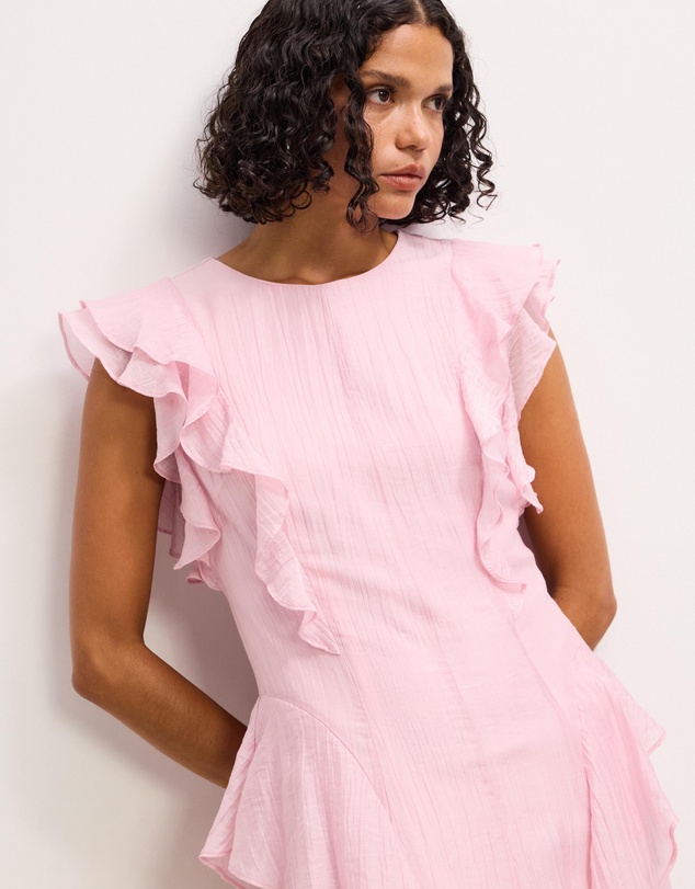 The Fated - Arisa Ruffled Midi Dress