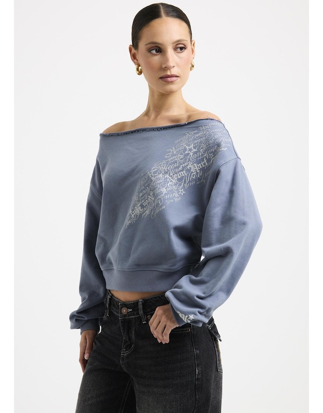Neon Hart - Cisco Scripted Off Shoulder Top