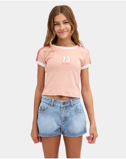 Billabong Kids - Girls 6 to 16 Salty Club Denim Shorts