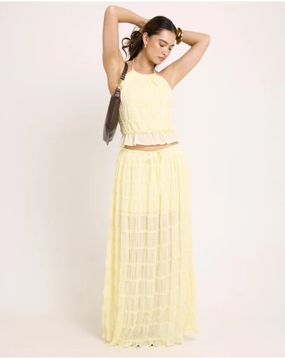 Subtitled - Alda Shirred Maxi Skirt