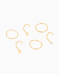 Lovisa - Surgical Steel Nose Stud & Ring 6-Pack