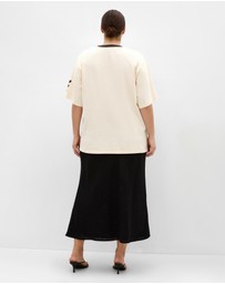 City Chic - Plus size Mon Amour Oversized Tee - french vanilla